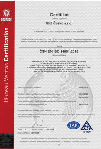 Certifikát EMS_14001